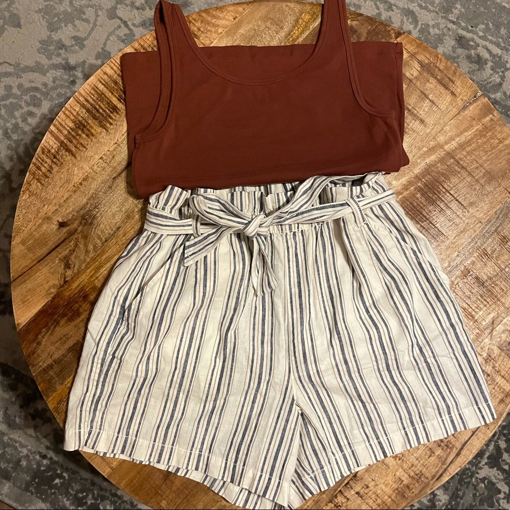 A.N.A. Paper bag shorts and tank top. Tank size large shorts size medium.